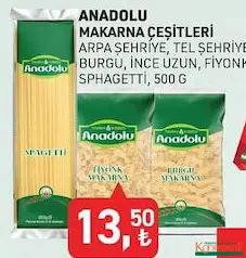 TARIM KREDİ ANADOLU MAKARNA ÇEŞİTLERİ 500 G TARIM KREDİ ANADOLU MAKARNA ÇEŞİTLERİ 500 G